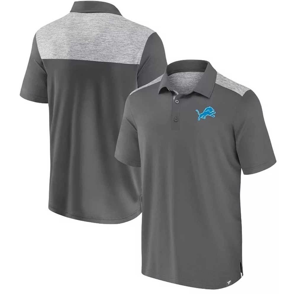 FANATICS NFL Detroit Lions Men's Gray Polo Shirt Small
